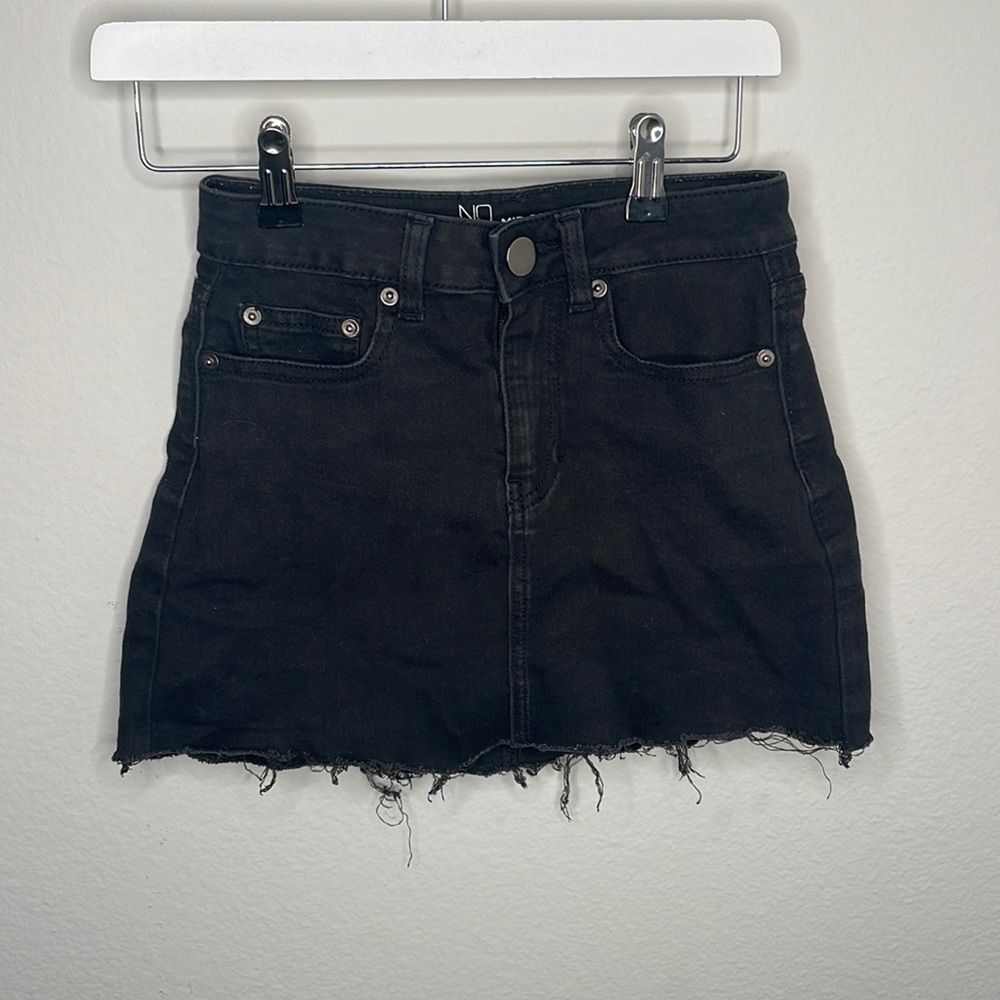 NOBO mid rise black denim skirt 1